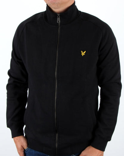 Lyle And Scott – Sweatshirt mit durchgehendem Reißverschluss und Trichterkragen in Schwarz