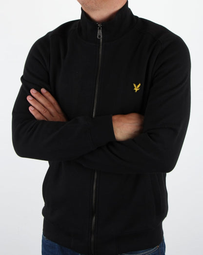 Lyle And Scott – Sweatshirt mit durchgehendem Reißverschluss und Trichterkragen in Schwarz