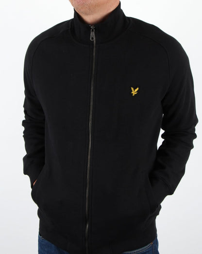 Lyle And Scott – Sweatshirt mit durchgehendem Reißverschluss und Trichterkragen in Schwarz