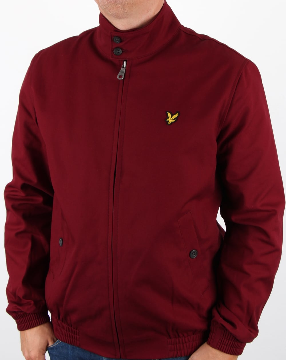Lyle And Scott – Harrington-Jacke mit kariertem Futter, Bordeauxrot