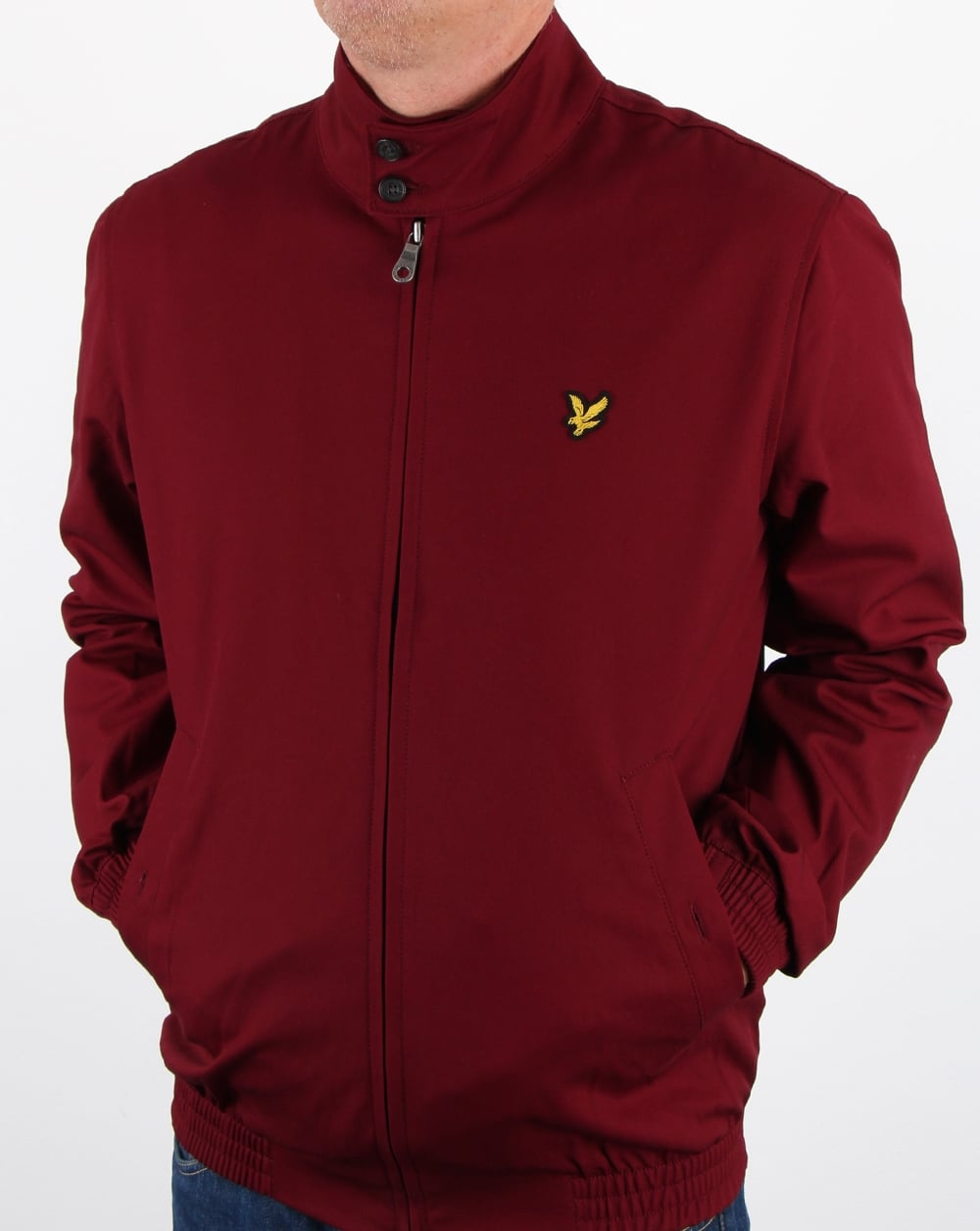 Lyle And Scott – Harrington-Jacke mit kariertem Futter, Bordeauxrot
