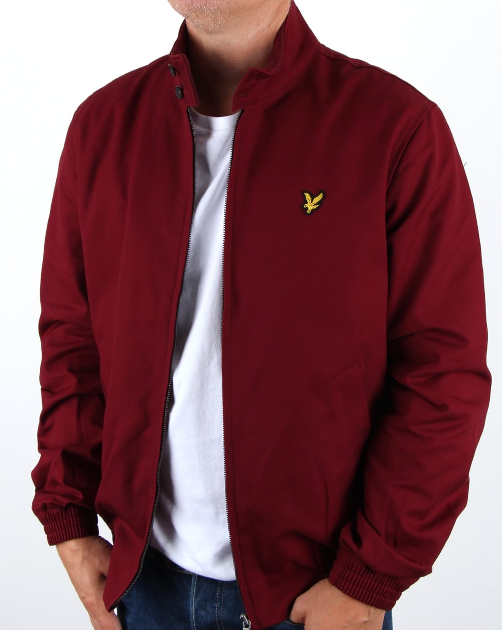 Lyle And Scott – Harrington-Jacke mit kariertem Futter, Bordeauxrot