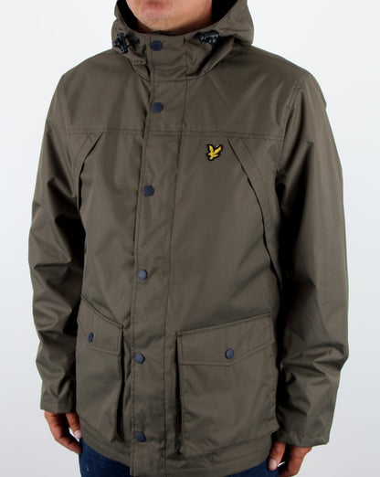 Lyle And Scott – Olivgrüne Jacke mit Microfleece-Futter
