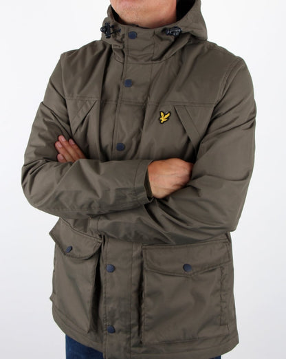 Lyle And Scott – Olivgrüne Jacke mit Microfleece-Futter