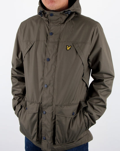 Lyle And Scott – Olivgrüne Jacke mit Microfleece-Futter