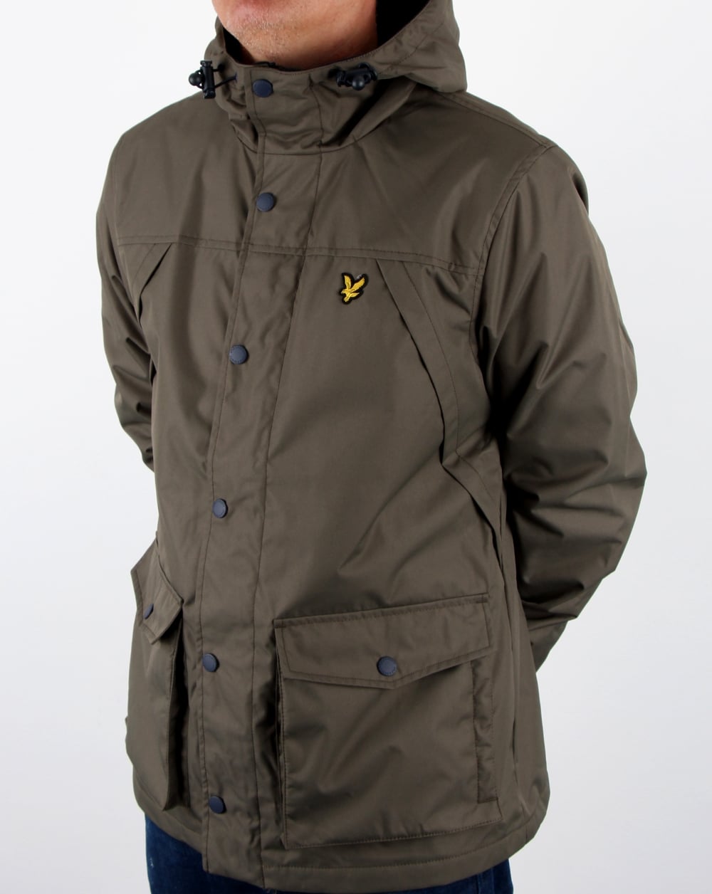 Lyle And Scott – Olivgrüne Jacke mit Microfleece-Futter