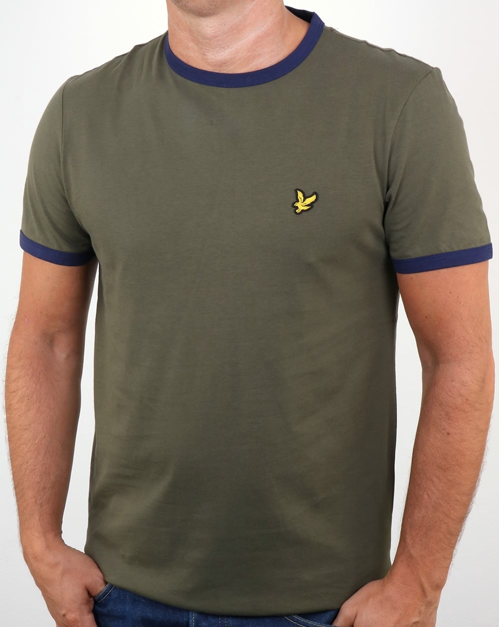 Lyle And Scott – Ringer-T-Shirt in Olivgrün