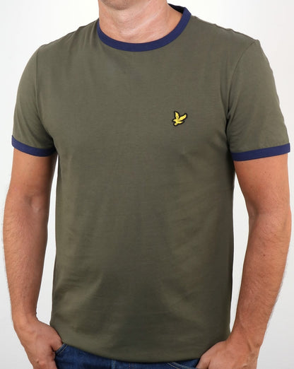 Lyle And Scott – Ringer-T-Shirt in Olivgrün