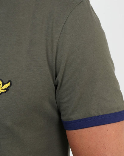 Lyle And Scott – Ringer-T-Shirt in Olivgrün