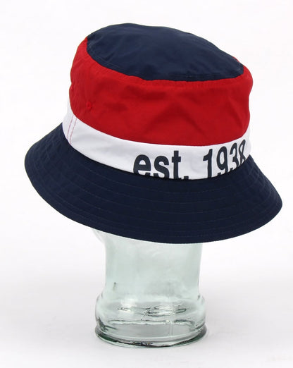 Kangol – Fischerhut mit auffälligen Streifen, Marineblau