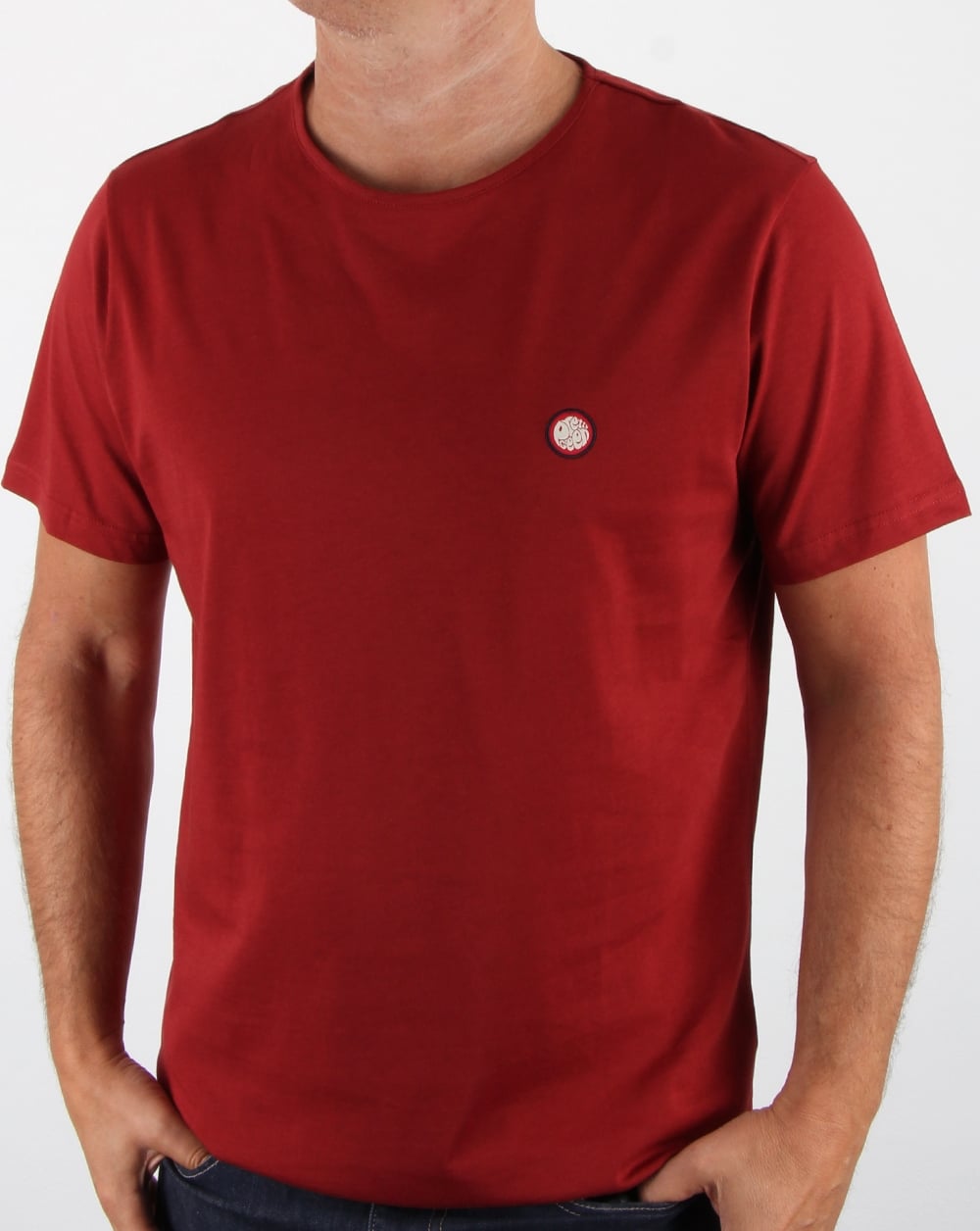Pretty Green Mitchell T-Shirt Dunkelrot