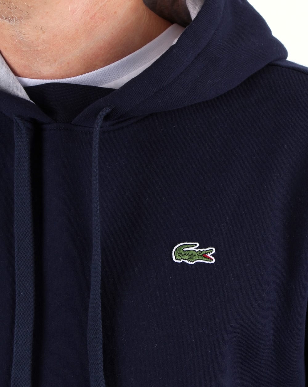 Lacoste – Kapuzenpullover zum Überziehen, Marineblau/Silberchinesen