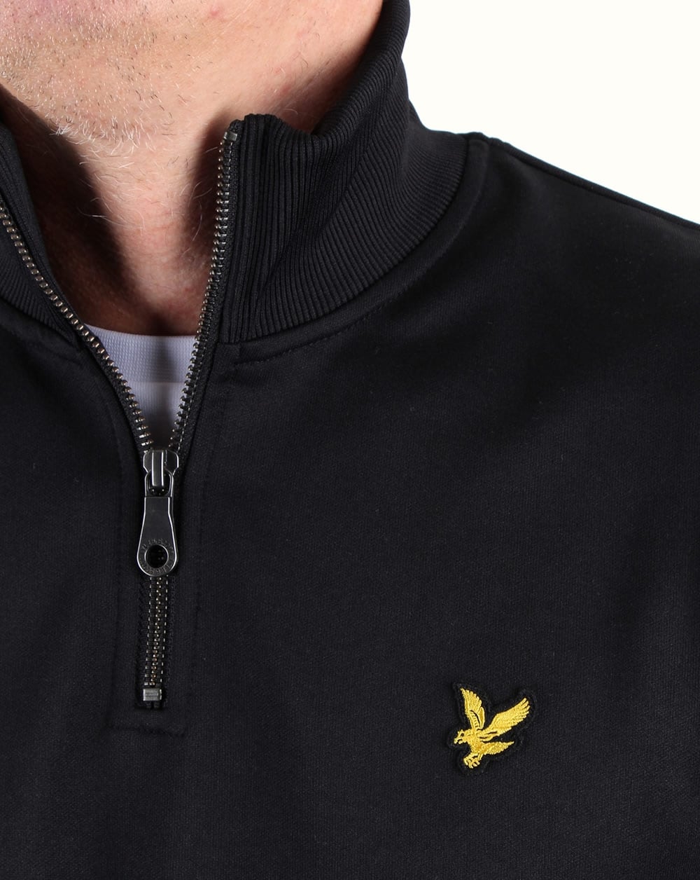 Lyle And Scott Tricot 1/4 Reißverschluss Schwarz