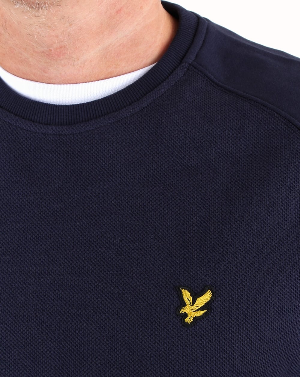 Lyle And Scott – Sweatshirt mit Wabenmuster in Marineblau