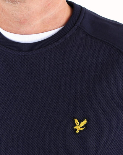 Lyle And Scott – Sweatshirt mit Wabenmuster in Marineblau