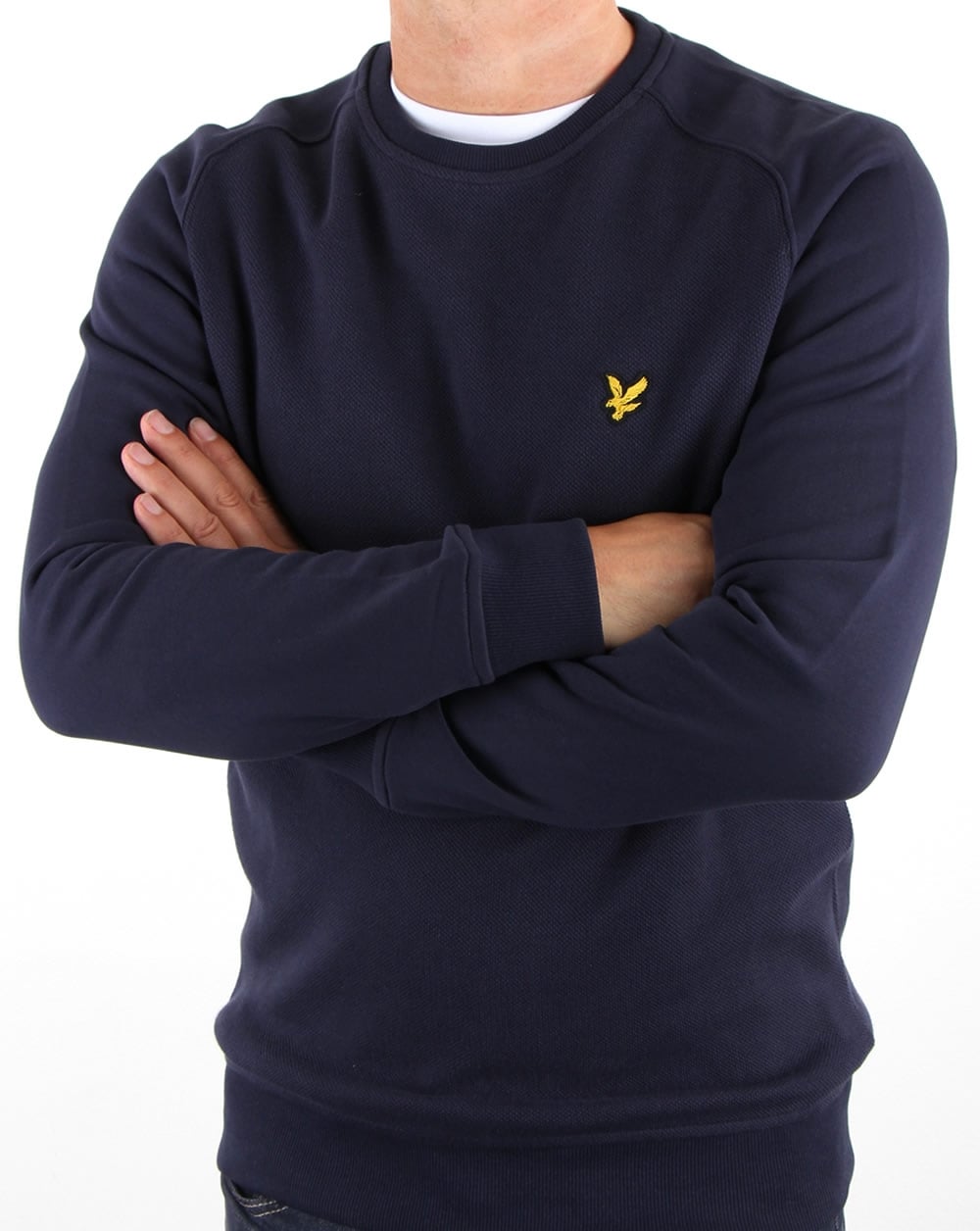Lyle And Scott – Sweatshirt mit Wabenmuster in Marineblau