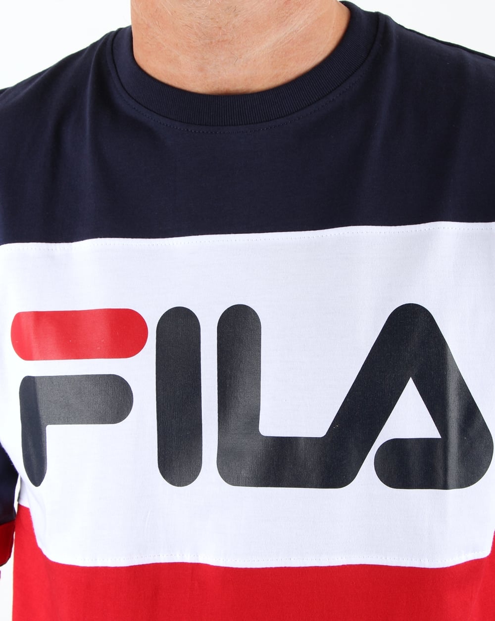 Fila Vintage Dylan Langarm-T-Shirt, Marineblau