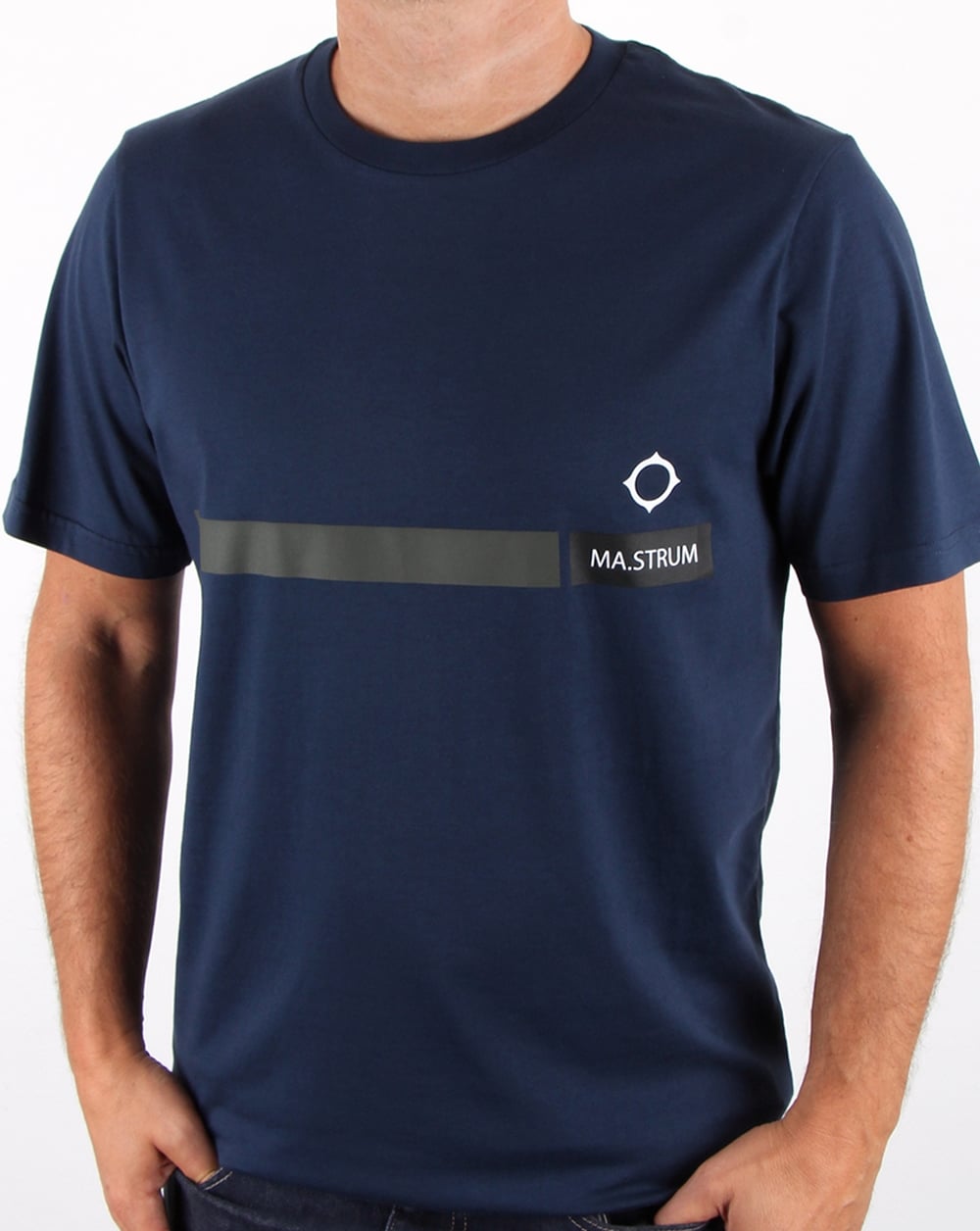 Ma.strum Ymer Grafik-T-Shirt-Kleid Blau