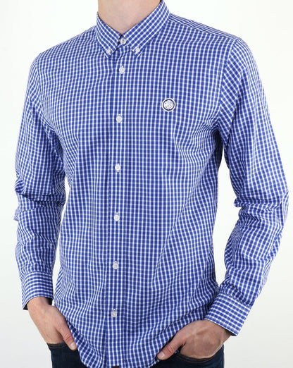 Pretty Green Francis Gingham Hemd Blau