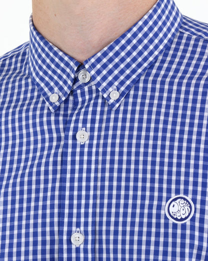 Pretty Green Francis Gingham Hemd Blau