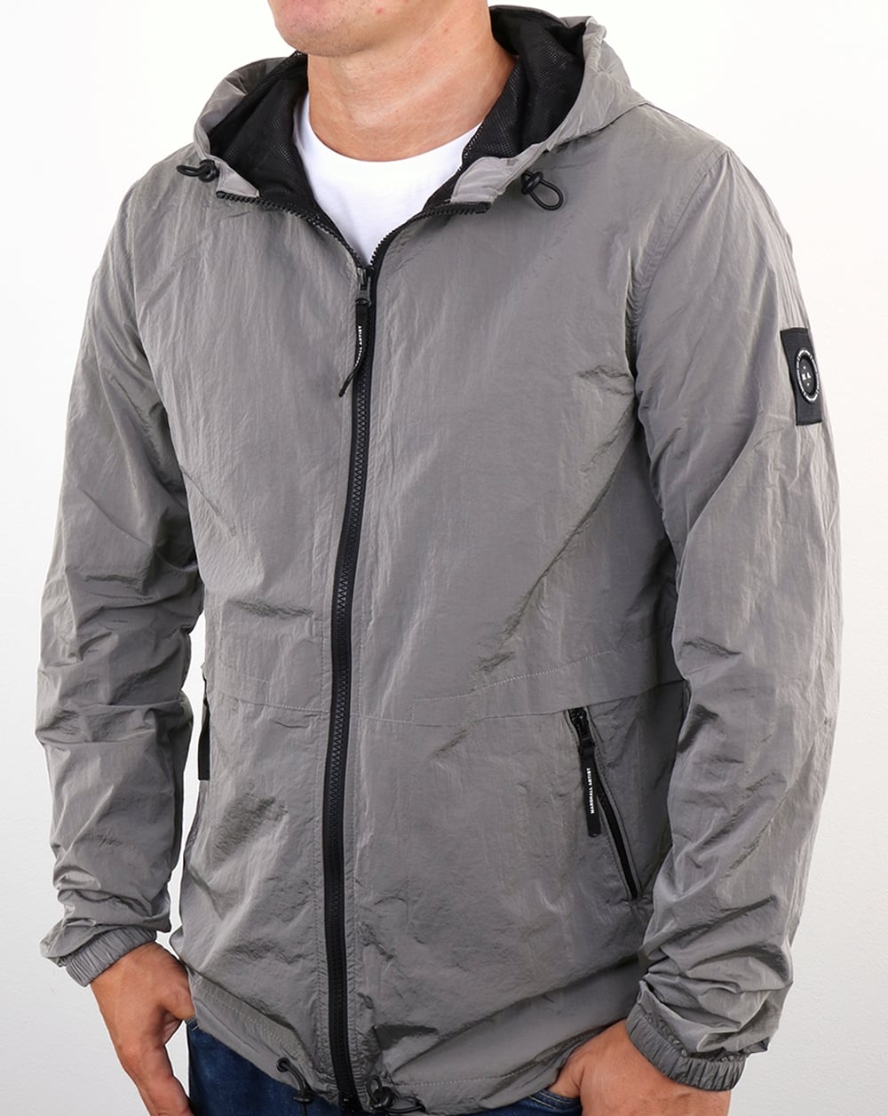 Marshall Artist Liquid Nylon Windrunner Silbergrau