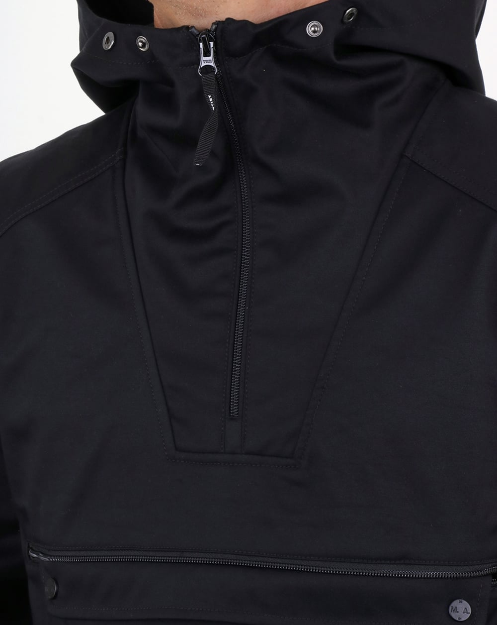 Marshall Artist – Britische Microtwill-Jacke mit 1/4-Reißverschluss, Marineblau
