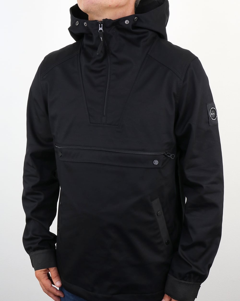 Marshall Artist – Britische Microtwill-Jacke mit 1/4-Reißverschluss, Marineblau
