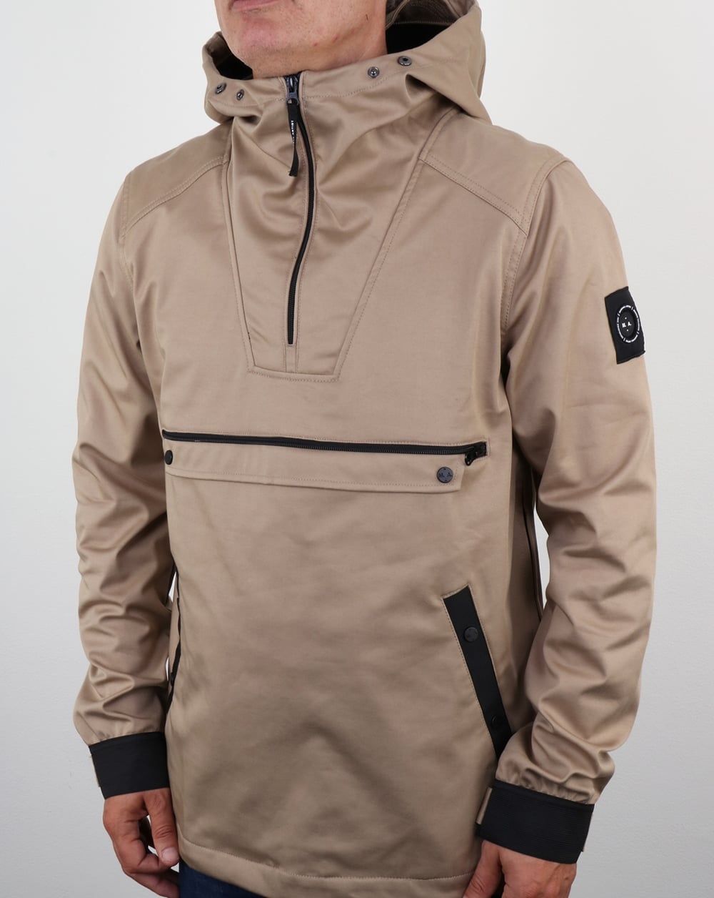 Marshall Artist British Microtwill 1/4 zip jacket Stone
