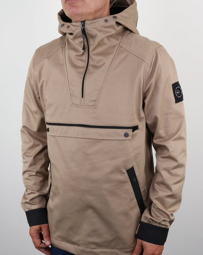 Marshall Artist – British Microtwill-Jacke mit 1/4-Reißverschluss in Stein