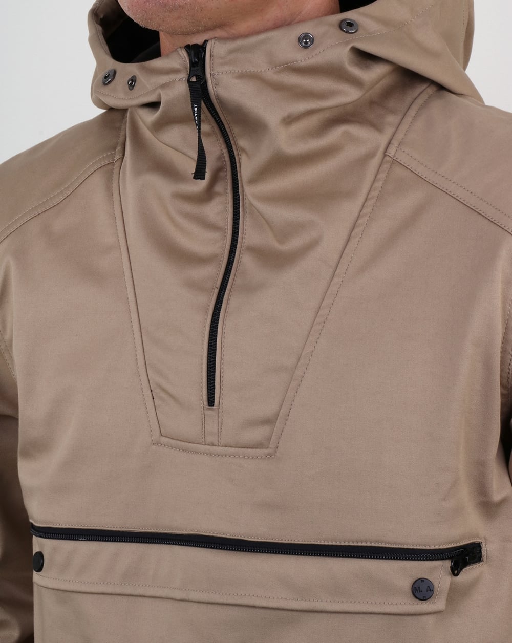 Marshall Artist British Microtwill 1/4 zip jacket Stone