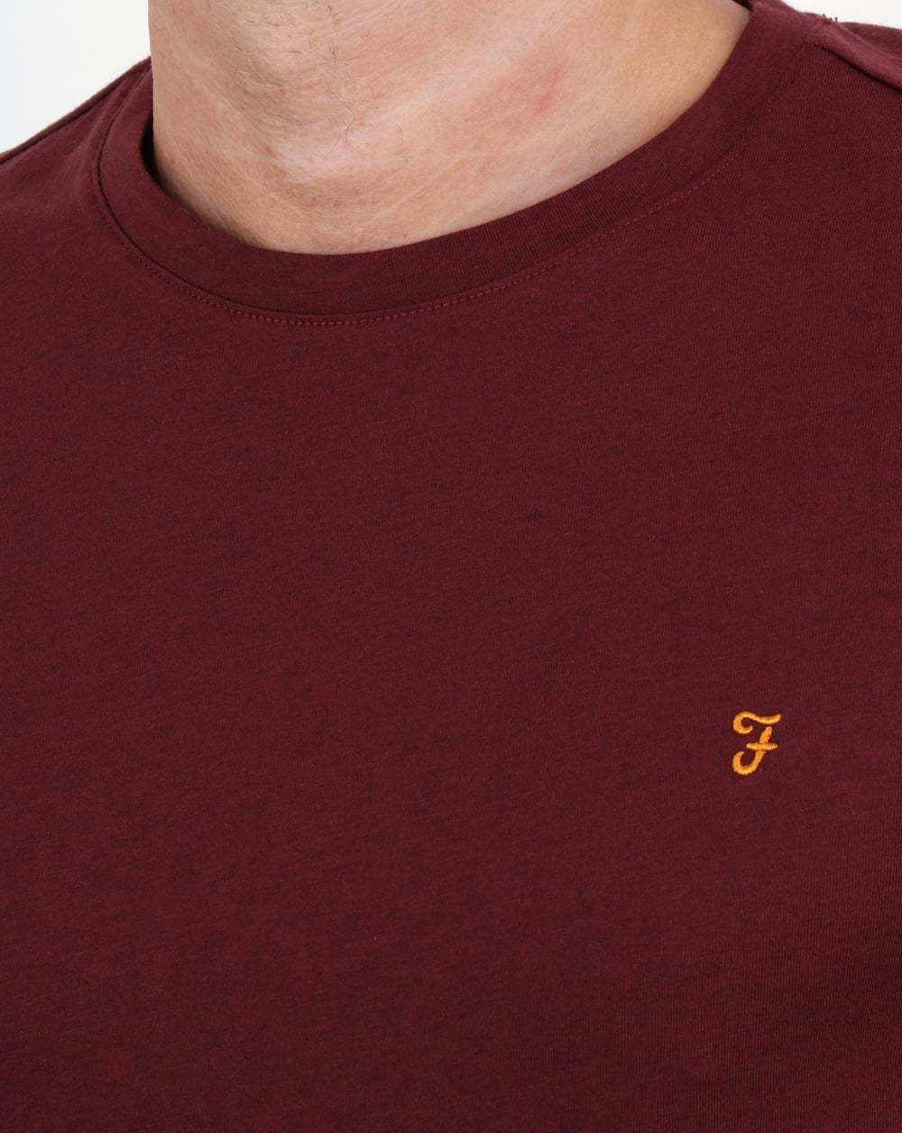 Farah Denny Langarm-T-Shirt Farah Rot Meliert