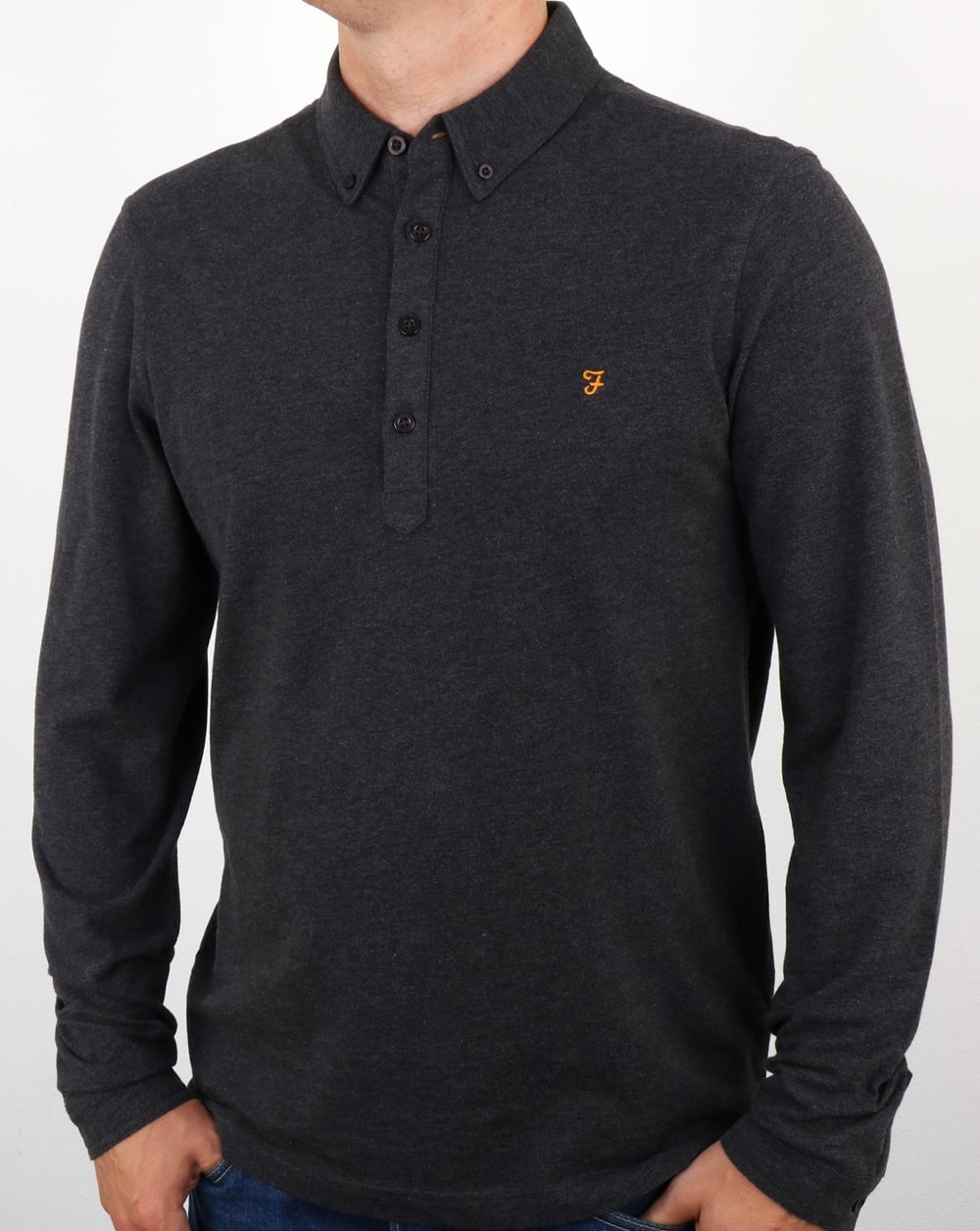Farah – Merriweather – Poloshirt in dunklem Asphaltmeliert