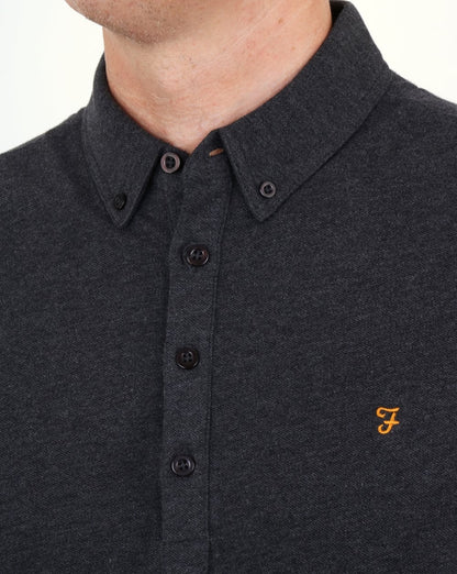 Farah – Merriweather – Poloshirt in dunklem Asphaltmeliert