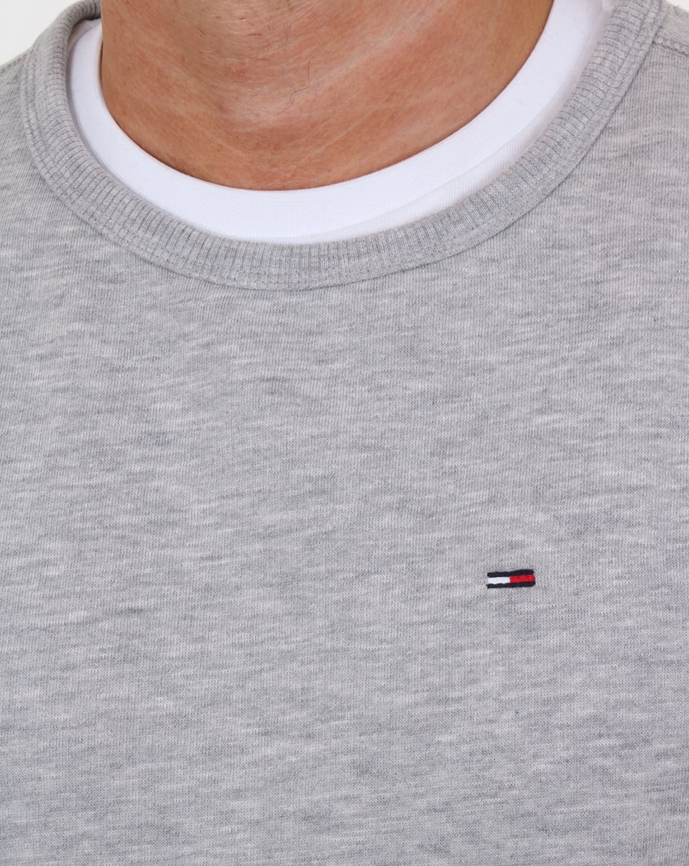 Tommy Hilfiger – Sweatshirt aus Baumwollfleece in Grau meliert
