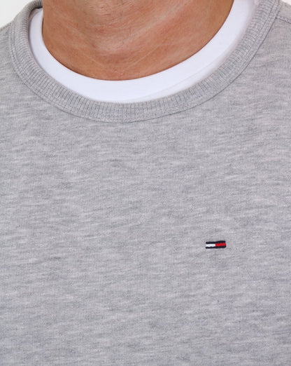 Tommy Hilfiger – Sweatshirt aus Baumwollfleece in Grau meliert
