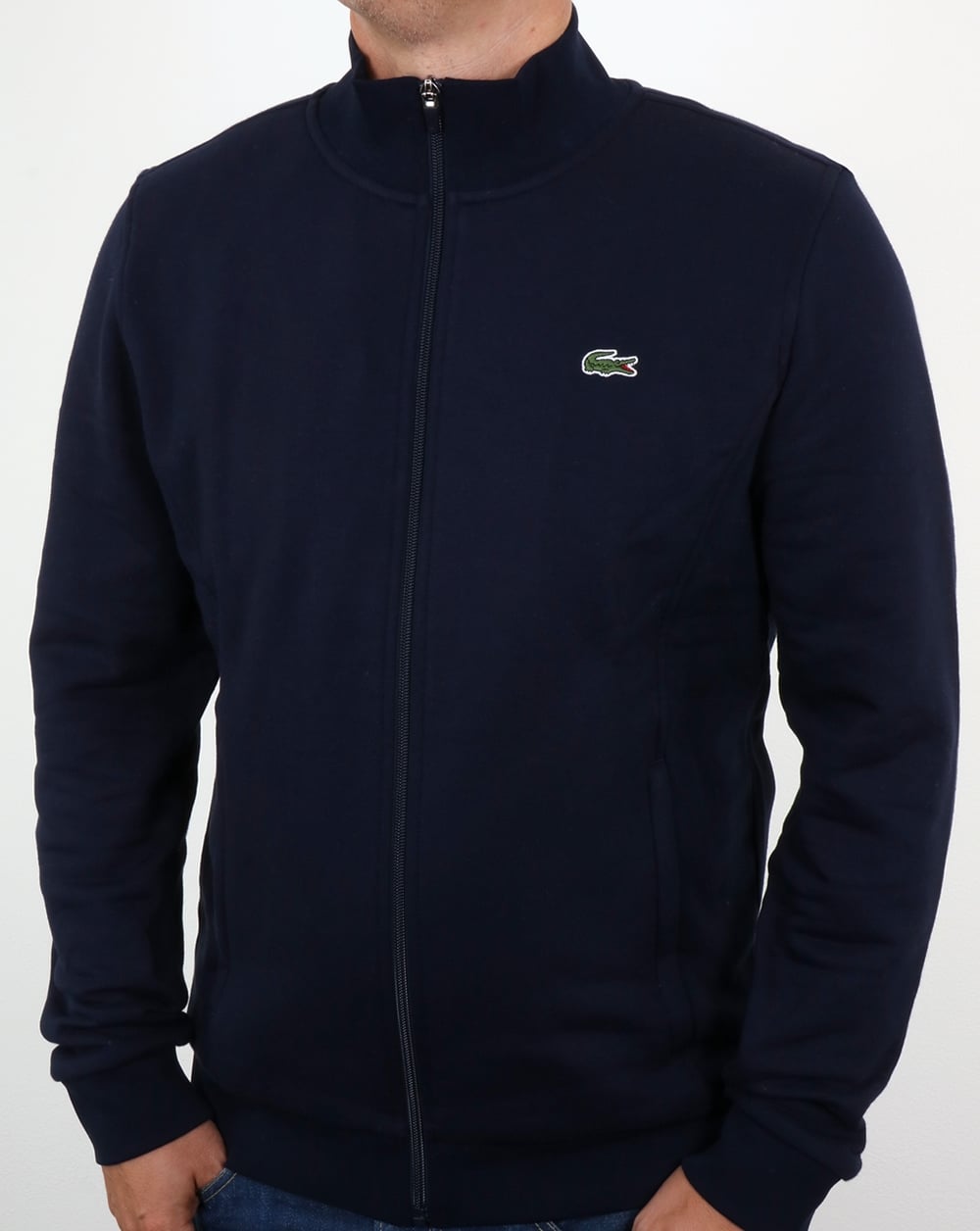 Lacoste – Trainingsjacke mit Reißverschluss in Marineblau