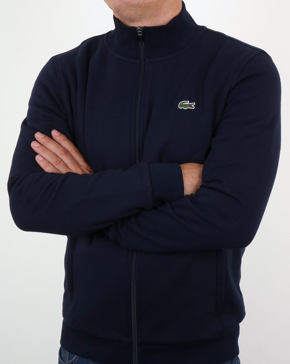 Lacoste – Trainingsjacke mit Reißverschluss in Marineblau