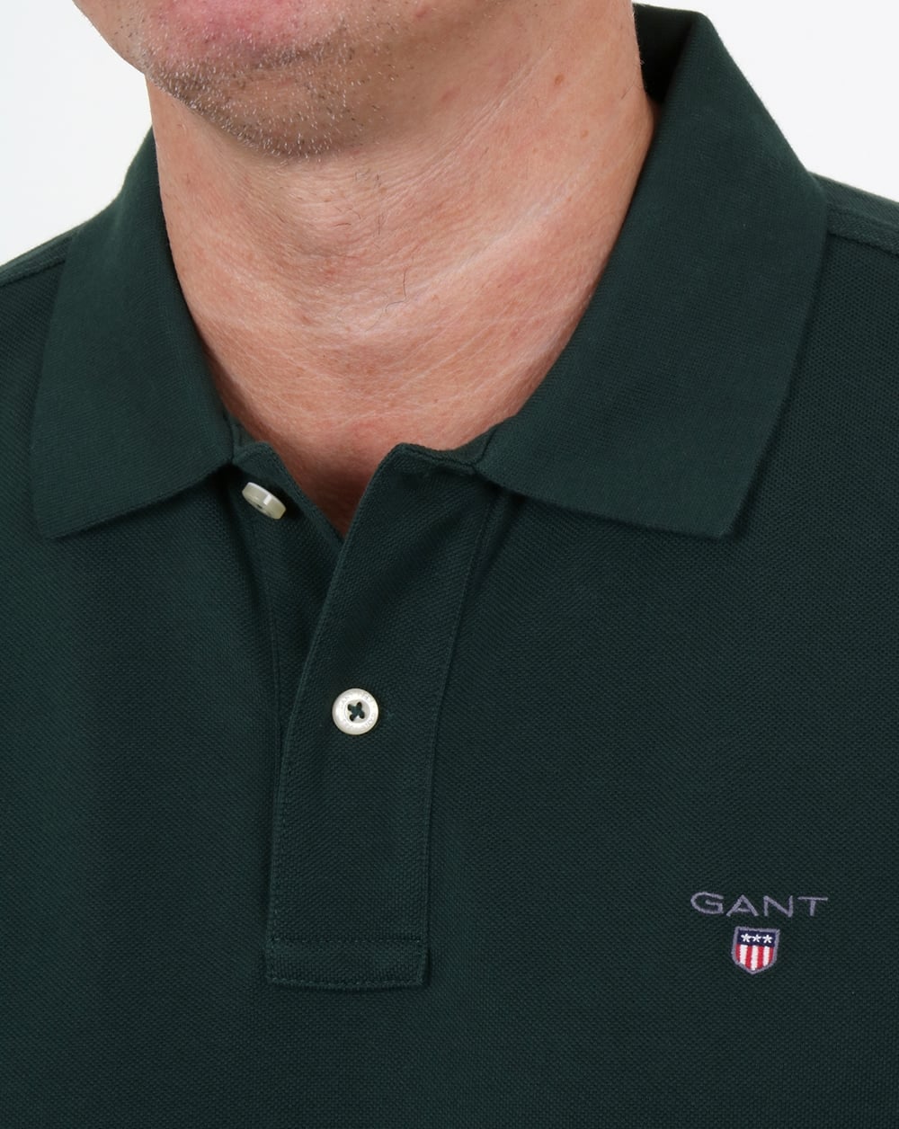 Gant Pique Rugger Polo Tartan Grün