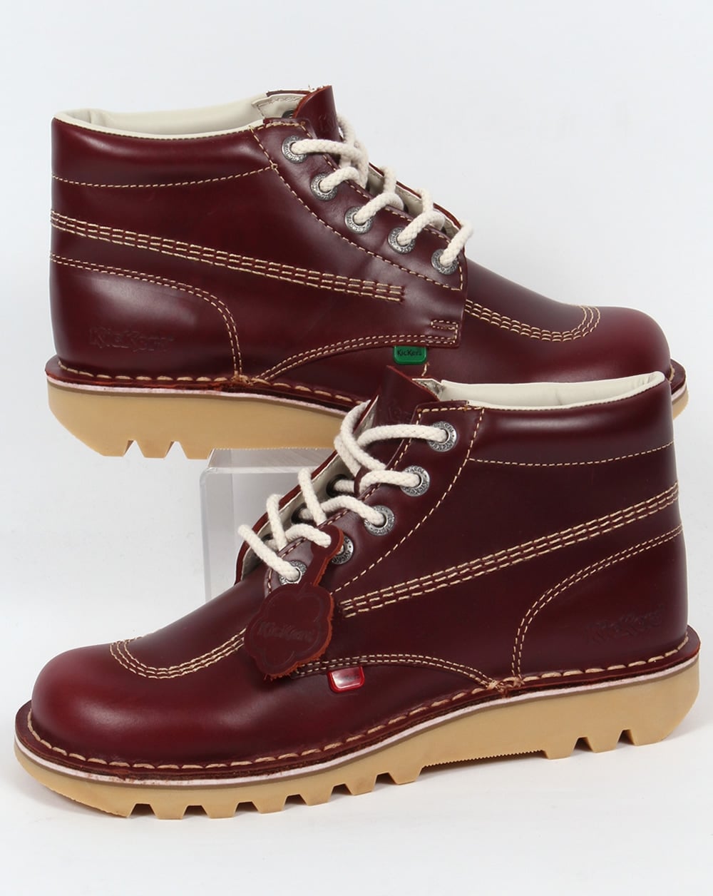 Kickers – Kick Hi – Lederstiefel in Kirschbraun
