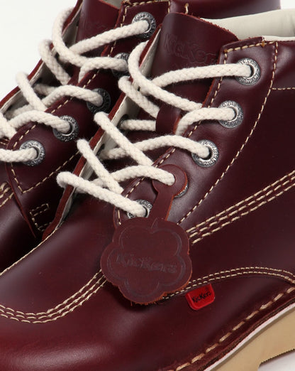 Kickers – Kick Hi – Lederstiefel in Kirschbraun