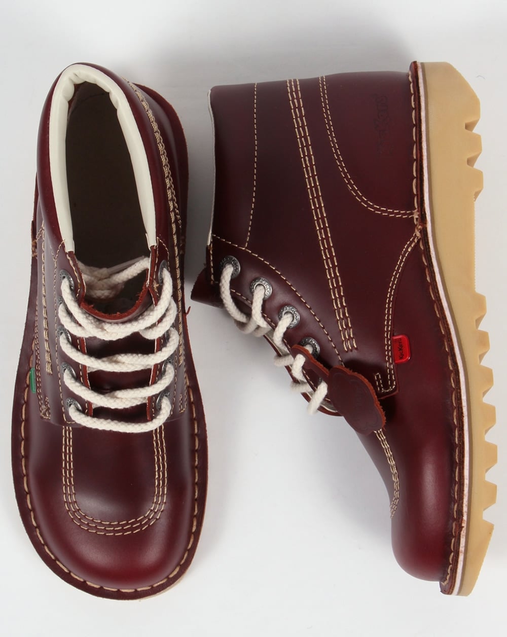 Kickers – Kick Hi – Lederstiefel in Kirschbraun