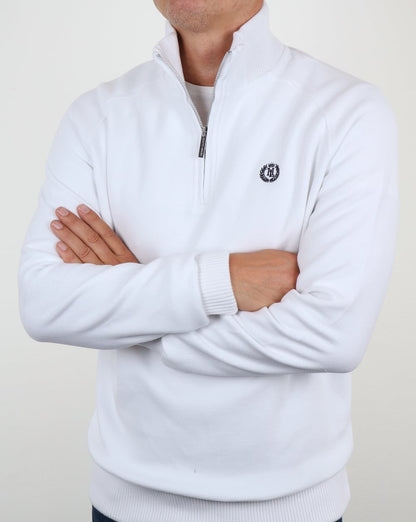 Henri Lloyd Rednor Sweatshirt mit halbem Reißverschluss, Weiß