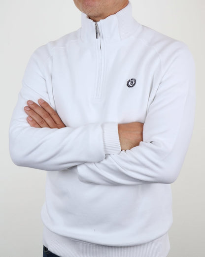 Henri Lloyd Rednor Sweatshirt mit halbem Reißverschluss, Weiß