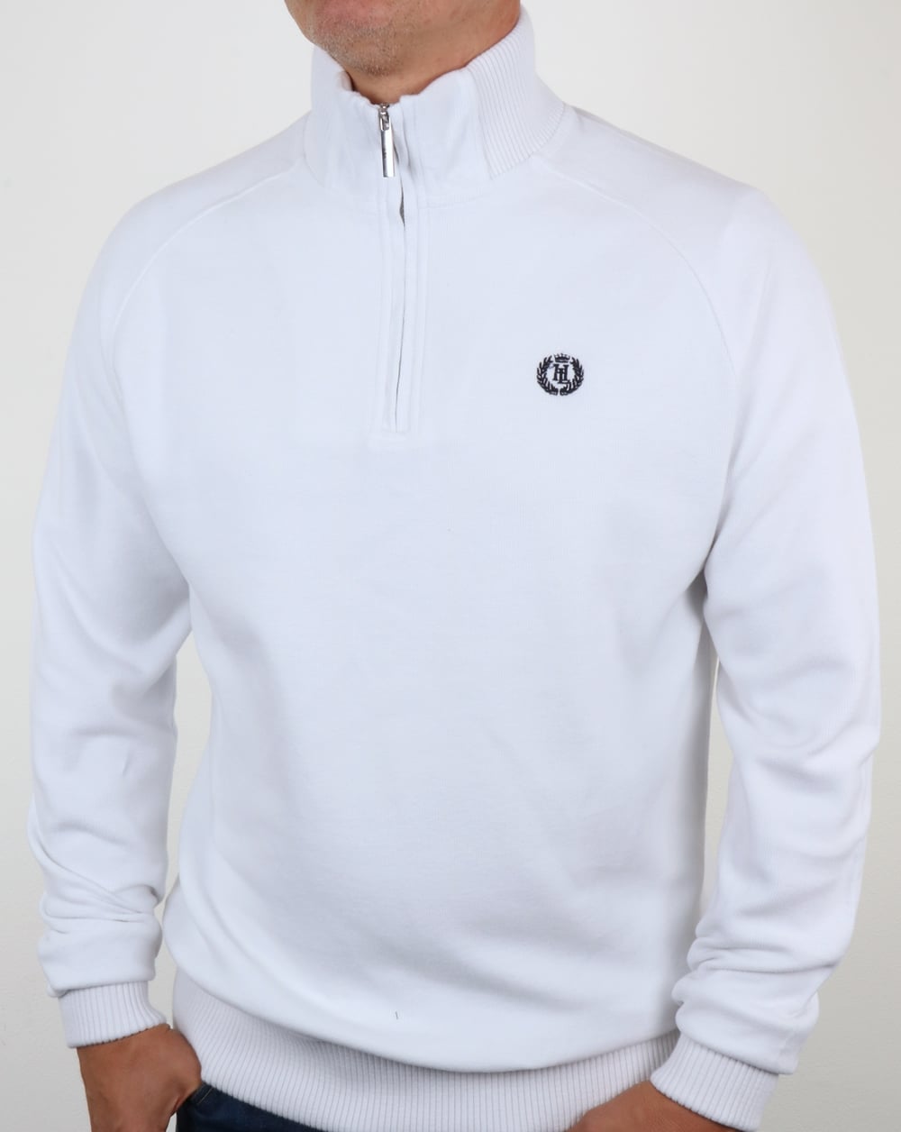 Henri Lloyd Rednor Sweatshirt mit halbem Reißverschluss, Weiß