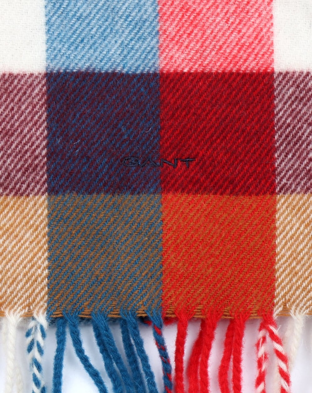Gant Multicheck Schal Leuchtend Rot