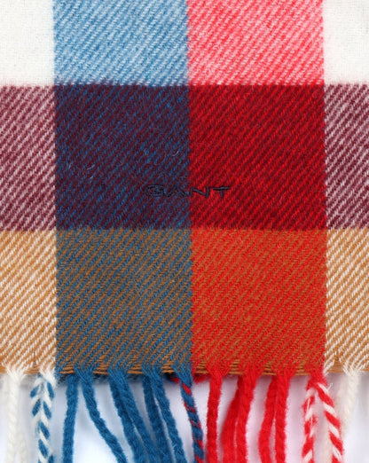 Gant Multicheck Schal Leuchtend Rot