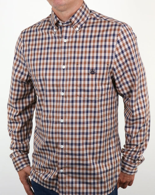Aquascutum Aquascutum York Club Karohemd Vicuna