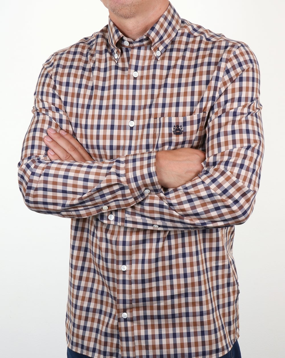 Aquascutum York Club Karohemd Vicuna