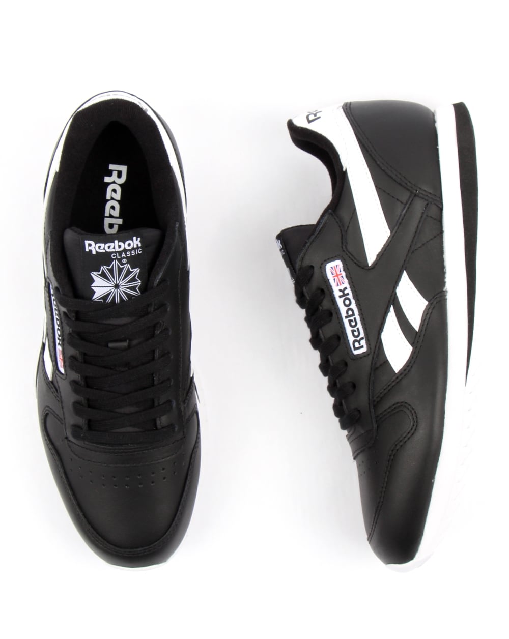 Reebok CL Ripple Leder-Sneaker Schwarz/Weiß