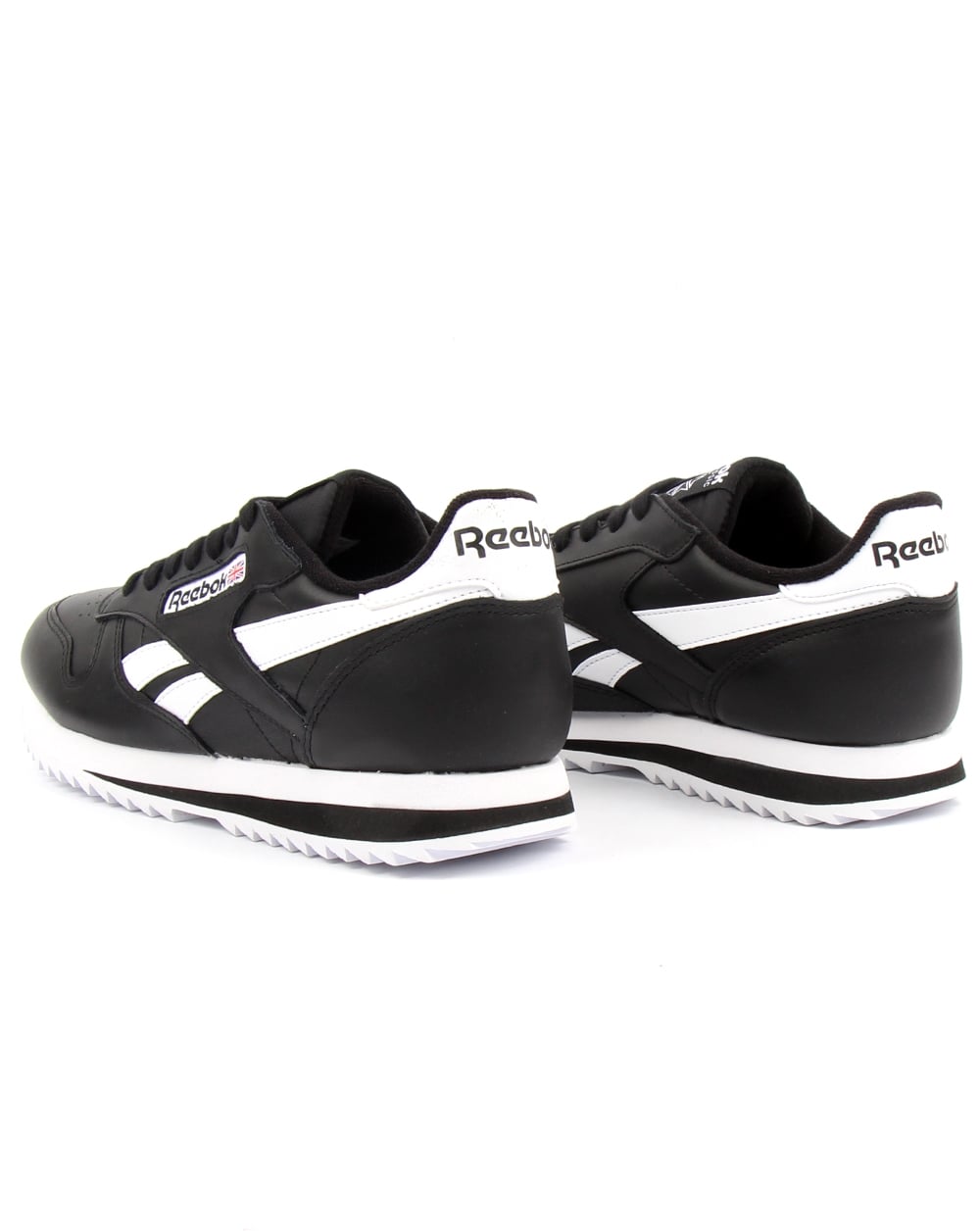 Reebok CL Ripple Leder-Sneaker Schwarz/Weiß